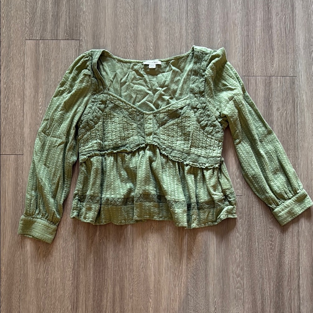 American Eagle Green Women's Top size small